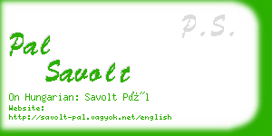 pal savolt business card